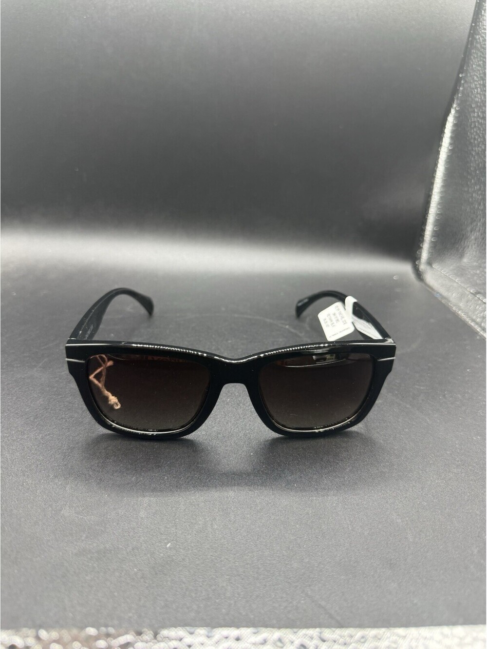 RZ Rachel Zoe Fawn Polished Black/Black Gradient Sunglasses 55-20-147